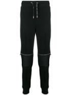 Les Hommes Urban Ribbed Zip Detail Track Pants - Black