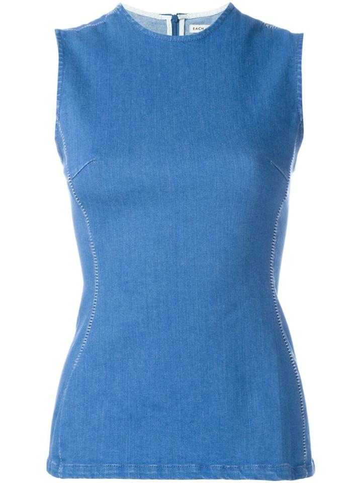 Each X Other Stitch Detail Sleeveless Denim Top