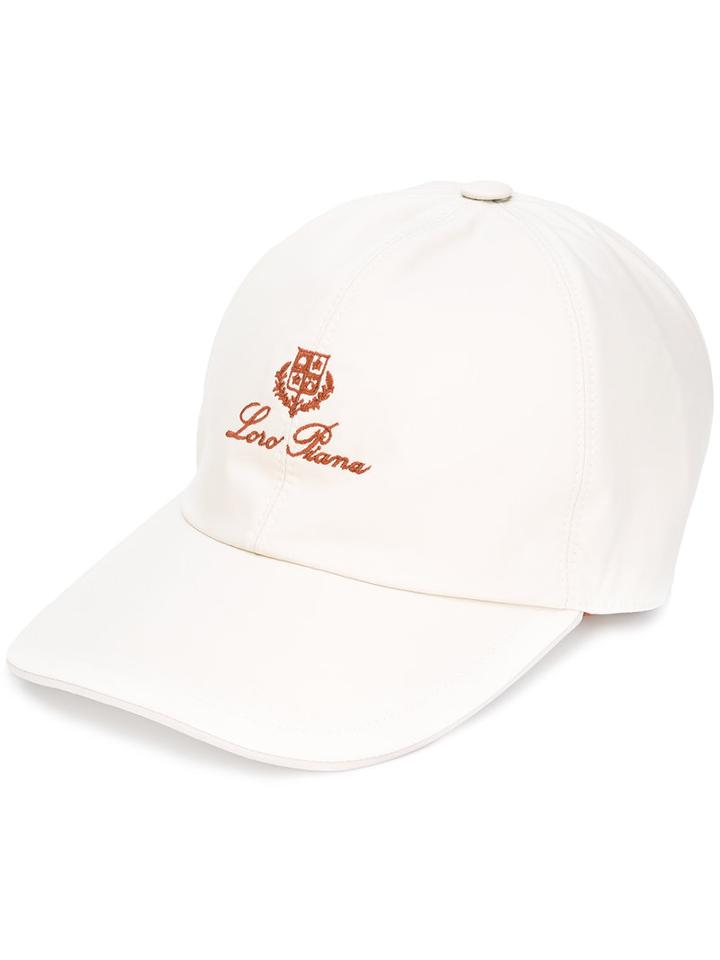 Loro Piana Logo Embroidered Cap, Men's, Size: Medium, Nude/neutrals, Cotton/polyester/polyurethane