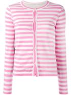 Comme Des Garçons Striped Cardigan, Women's, Size: Large, Pink/purple, Cotton