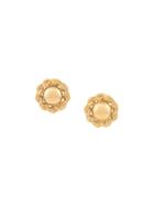 Monet Vintage 1980s Textured Gold-plated Earrings