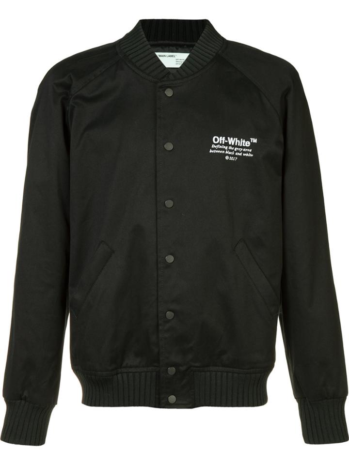 Off-white Chest Logo Bomber Jacket - Black