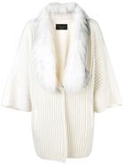 Fabiana Filippi Fur Collar Midi Coat - White