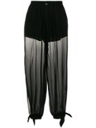 Twin-set Sheer Layered Trousers - Black