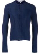 Giorgio Armani Pre-owned 1990's Knitted Ribbed Zipped Jacket - Blue