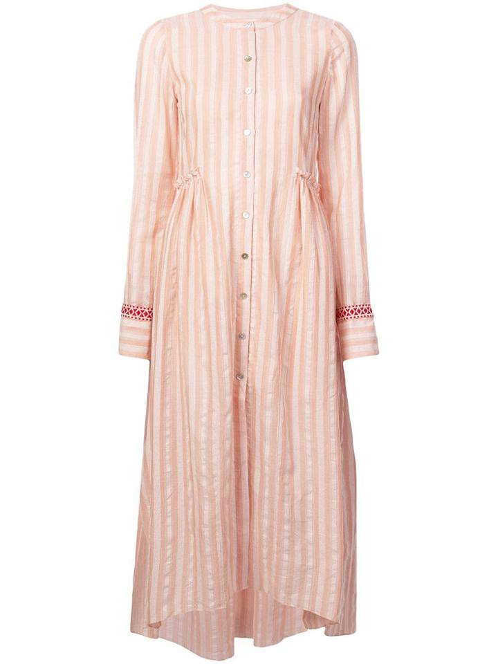 Lemlem Nefasi Striped Shirt Dress - Pink