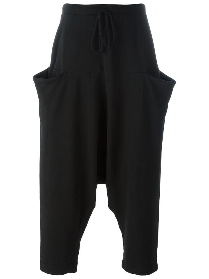 Lost & Found Rooms Cropped Drop-crotch Trousers, Men's, Size: Xxs, Black, Cotton/polyester
