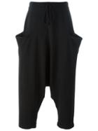 Lost & Found Rooms Cropped Drop-crotch Trousers, Men's, Size: Xxs, Black, Cotton/polyester