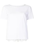 Twin-set Rear Lace-embroidered T-shirt - White