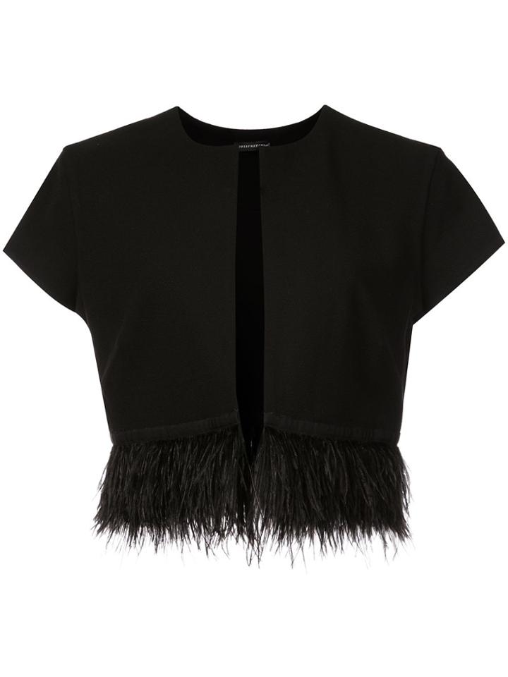 Josie Natori Knit Crepe Bolero Jacket - Black