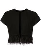 Josie Natori Knit Crepe Bolero Jacket - Black