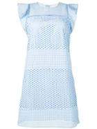 Michael Michael Kors Embroidered Dress, Women's, Size: Xl, Blue, Cotton