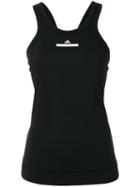 Adidas By Stella Mccartney Logo Print Racer Tank Top, Women's, Size: Medium, Black