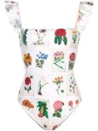 Agua By Agua Bendita Floral Print One-piece - White