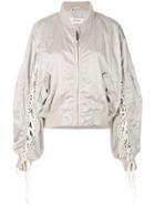Damir Doma Lace Up Bomber Jacket - Nude & Neutrals