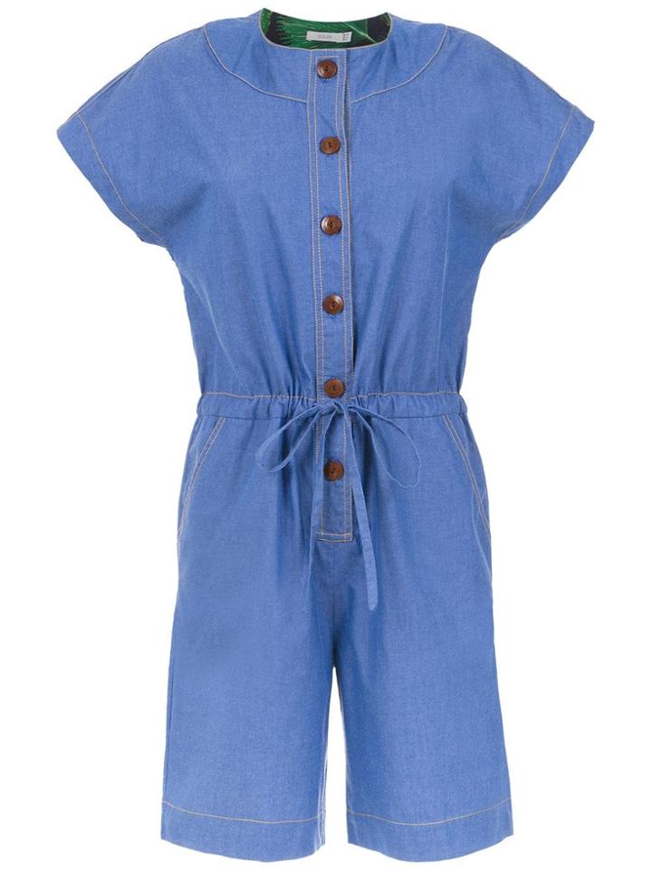 Isolda Jeans Romper - Blue