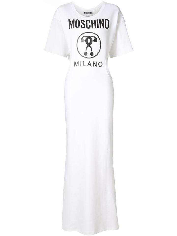 Moschino Double Question Mark Print Maxi Dress