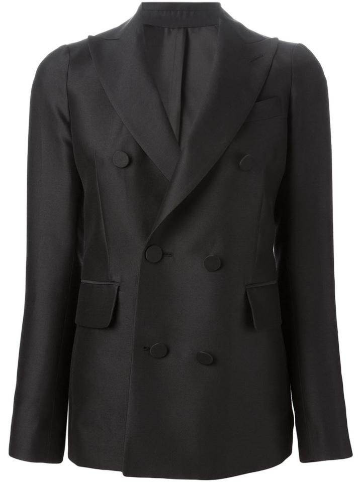 Dsquared2 Double Breasted Blazer, Women's, Size: 44, Black, Silk/polyester/wool
