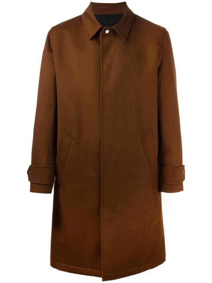 Ami Alexandre Mattiussi Single Breasted Coat, Men's, Size: 44, Brown, Wool/cotton/acetate/polyester