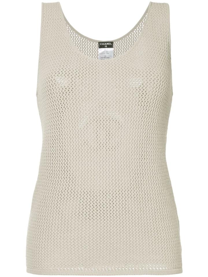 Chanel Vintage Cc Logos Sleeveless Tops Knit - Nude & Neutrals