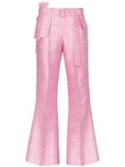 Ronald Van Der Kemp Houndstooth Belted Trousers - Pink