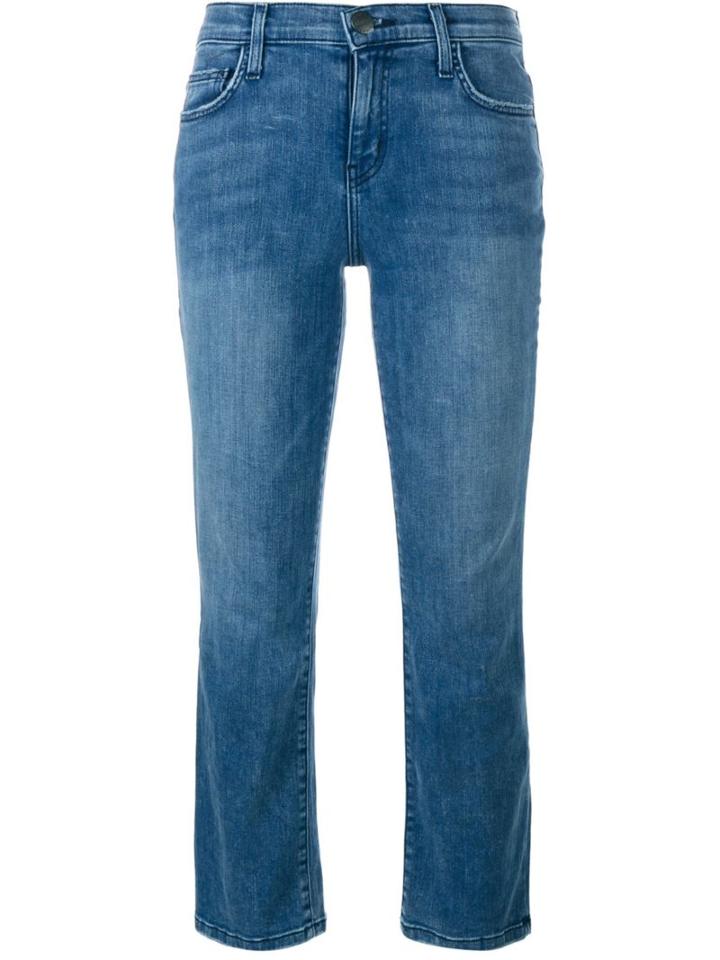 Current/elliott Cropped Bootcut Jeans, Women's, Size: 27, Blue, Cotton/polyester/spandex/elastane
