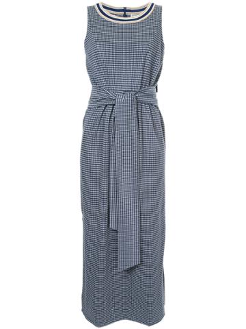 Tu Es Mon Trésor Tied Gingham Maxi Dress - Blue