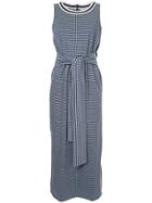Tu Es Mon Trésor Tied Gingham Maxi Dress - Blue