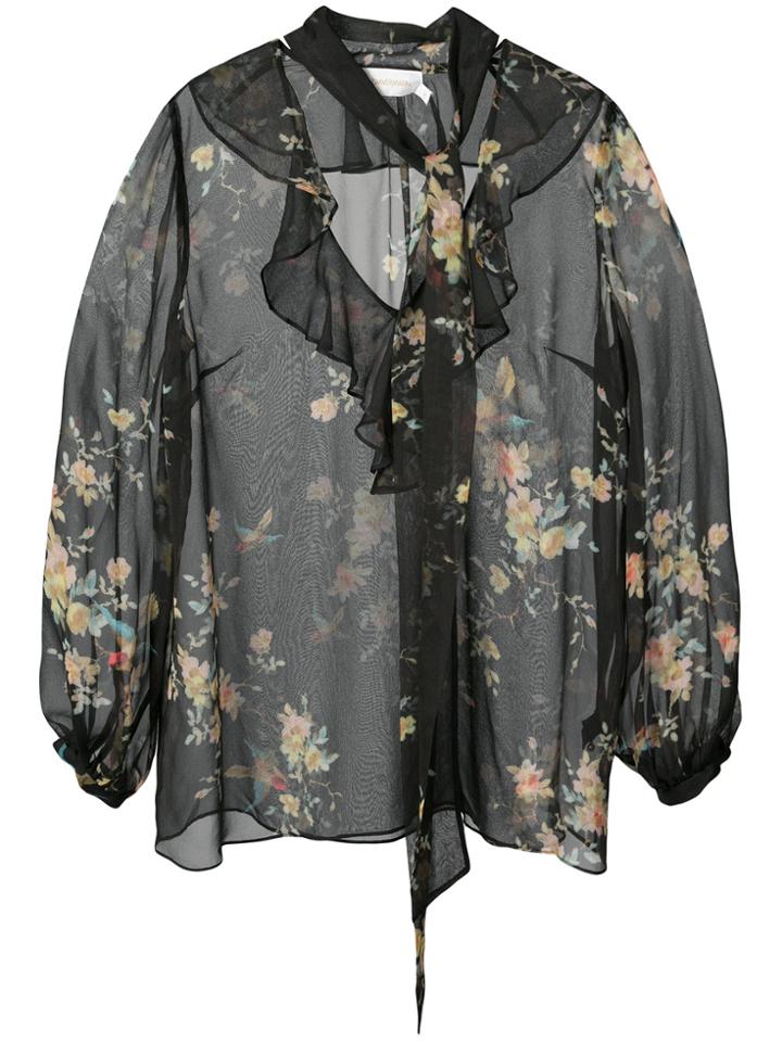 Zimmermann Maples Ruffle Blouse - Black