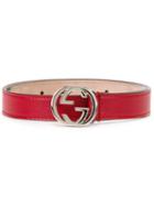 Gucci Kids Gg Buckle Belt, Girl's, Size: 66 Cm, Red