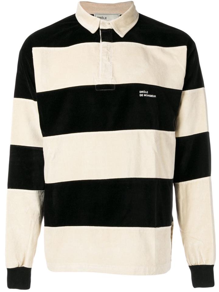 Drôle De Monsieur Velvet Polo Shirt - Black