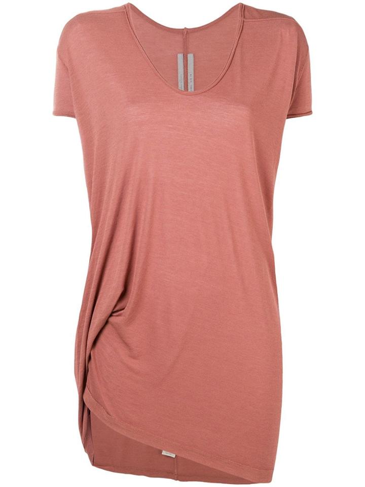 Rick Owens Long Asymmetric T-shirt - Pink