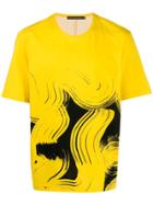 Issey Miyake Men Stroke Print T-shirt - Yellow