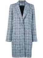 Lanvin Tweed Singled Breasted Coat - Blue