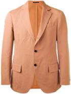 Mp Massimo Piombo Unconstructed Contrast Button Blazer, Men's, Size: 48, Pink/purple, Cotton/linen/flax/viscose