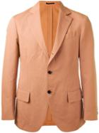 Mp Massimo Piombo Unconstructed Contrast Button Blazer, Men's, Size: 48, Pink/purple, Cotton/linen/flax/viscose