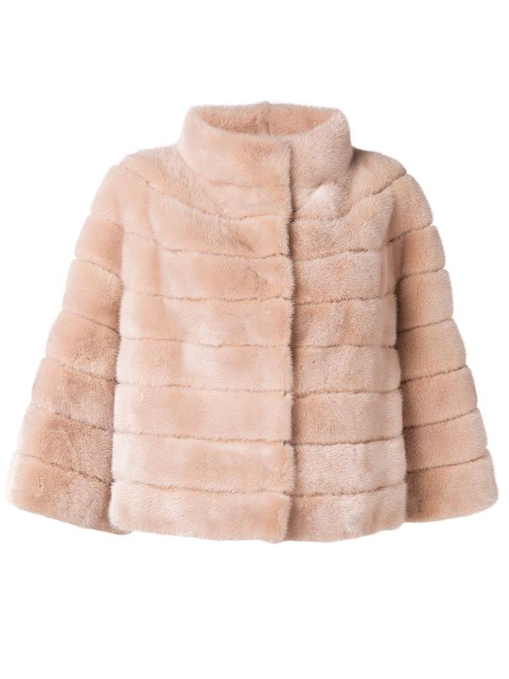 Yves Salomon Long-sleeve Fur Jacket - Pink & Purple