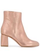 Red Valentino Red(v) Metallic Ankle Boots - Pink