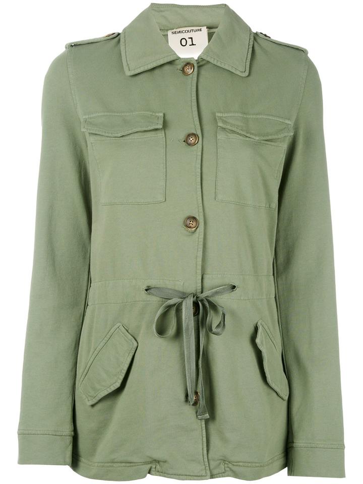 Semicouture - Jersey Jacket - Women - Cotton - 38, Green, Cotton