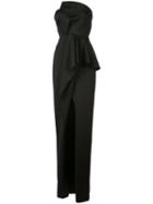 Black Halo Strapless Gown - Green
