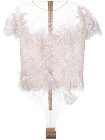 Nedret Taciroglu Couture Embroidered Blouse - Pink