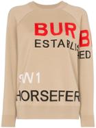 Burberry Acheron Logo Intarsia Jumper - Neutrals