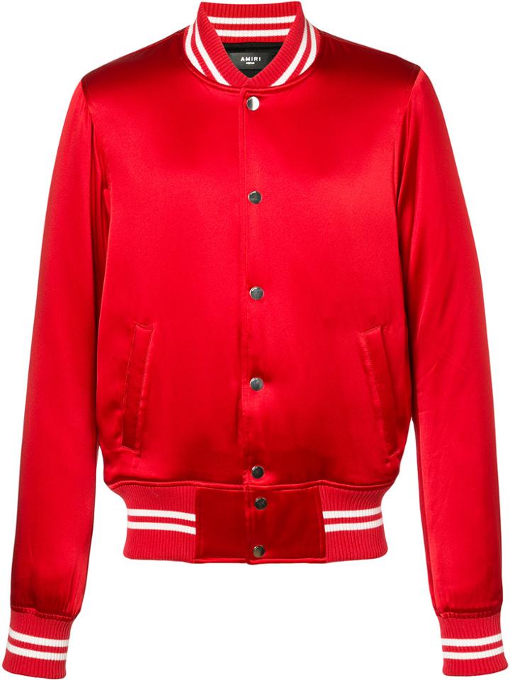 Amiri Striped Trim Bomber Jacket - Red