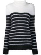 Balmain Striped Knitted Jumper - Black
