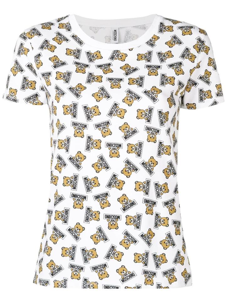 Moschino Logo Bear Print T-shirt - White