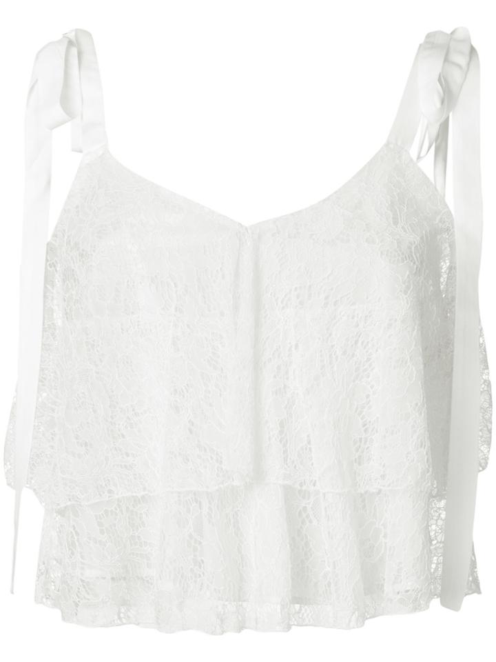 Dondup Bow Tie Lace Vest - White
