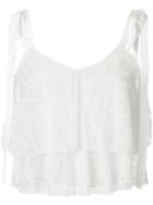 Dondup Bow Tie Lace Vest - White