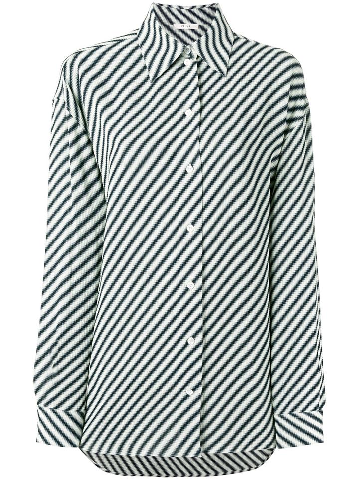 Céline - Oversized Striped Shirt - Women - Acetate/viscose - 40, Women's, Black, Acetate/viscose
