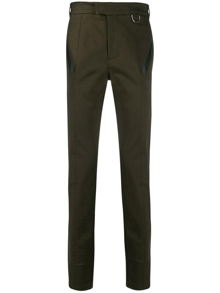 Les Hommes Straight Leg Tailored Trousers - Green