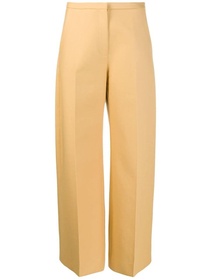 Khaite Wide Leg Straight Trousers - Yellow